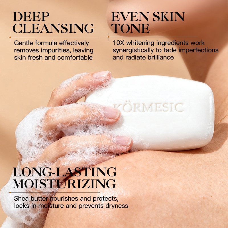 KORMESIC 10X Beauty Soap Whitening with Shea Butter - 100g Active Ingredients Brightening & Nourishing Bar Soap Wholesale & OEM - Image 3
