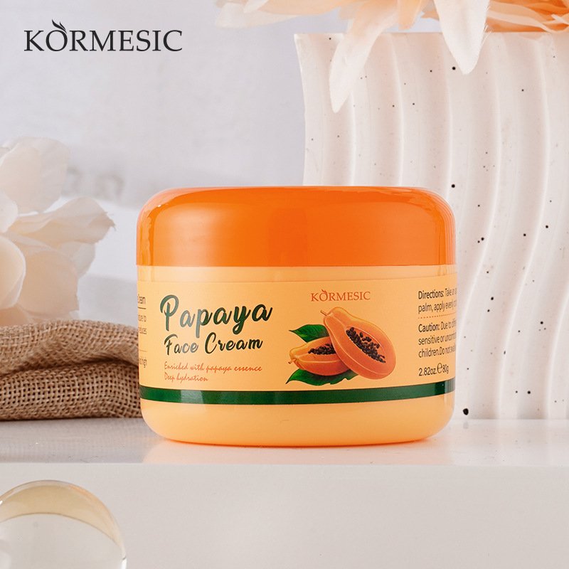 KORMESIC Papaya Hydrating Face Cream 80g Deep Moisturizing Brightening Facial Cream Niacinamide Retinol Wholesale & OEM - Image 3