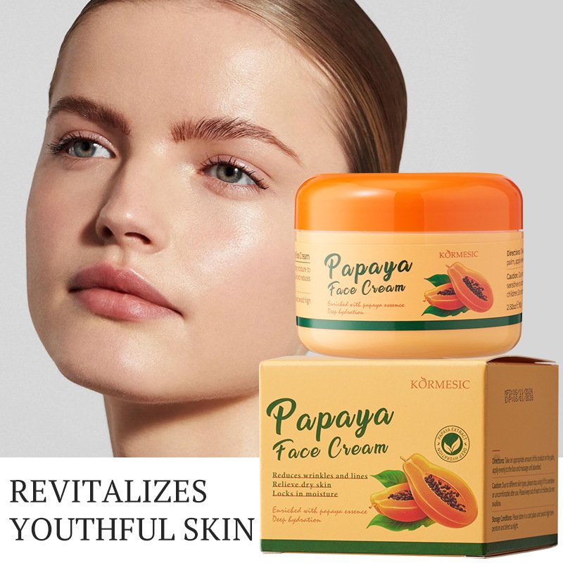 KORMESIC Papaya Hydrating Face Cream 80g Deep Moisturizing Brightening Facial Cream Niacinamide Retinol Wholesale & OEM - Image 4