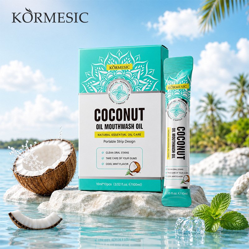 KORMESIC Natural Coconut Oil Mouthwash Oil Pulling Teeth Whitening & Oral Care Portable Packets & Bottled Kit Wholesale OEM/ODM - Image 4